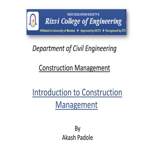 01 Introduction to Construction Management