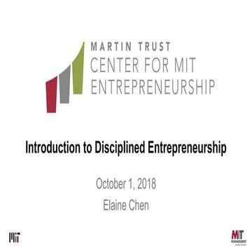Introduction to Disciplined Entrepreneurship