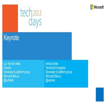 Microsoft TechDays 2013 - IT Pro Keynote