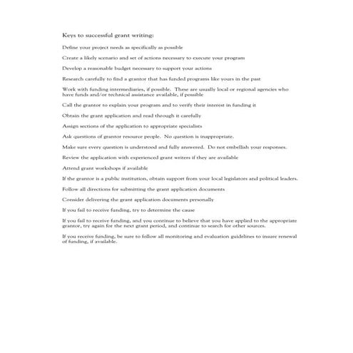 01 keys to successful grant writing
