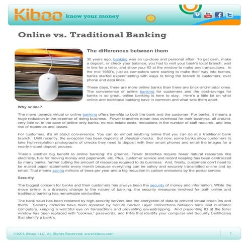 Online vs traditional banking | PDF