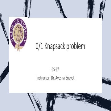 Knapsack Problems in Algorithms and Design | PPT