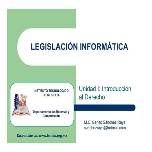01 legislacion informatica introduccion al derecho | PDF