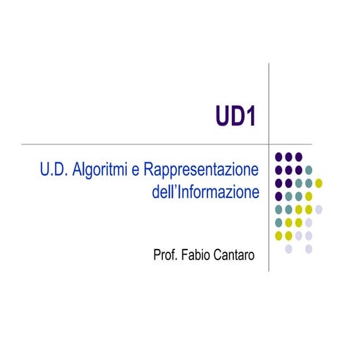 ECDL modulo 1 ud1: algoritmi rappr informazione