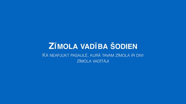 Zīmola vadīšanas pamati mūsdienās