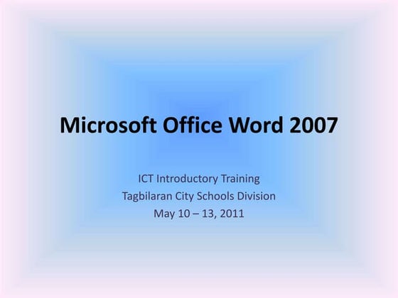 Introduction to microsoft office 2007 | PPT