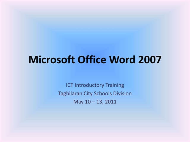 01microsoftofficeword2007introductionandparts 130906003510-