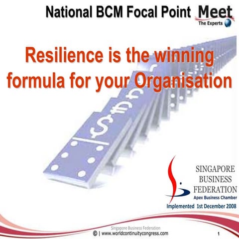Managing and Implementing a National BCM Programme: A World's First | PDF