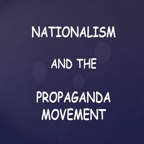 Nationalism and the propaganda movement (2)