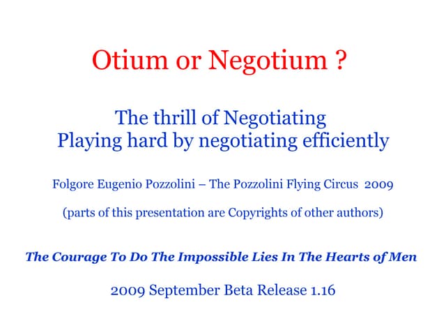 01. Negotiating Presentation For The Seminar Generic 2009 September Beta Rele...