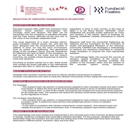 Reduction of vibration transmission in incubators