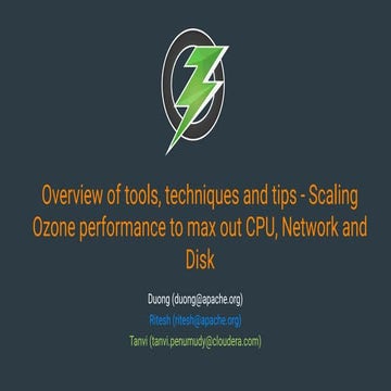 Scaling Apache Ozone: Tools, Techniques, and Performance Optimization | PDF