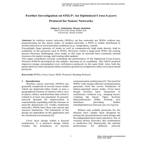 Further Investigation on OXLP: An Optimized Cross-Layers Protocol for Sensor ...