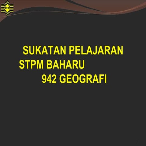SISTEM MODULAR : 942 GEOGRAFI pengenalan