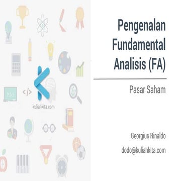 Pasar Saham - 21 Pengenalan Fundamental Analysis (FA)