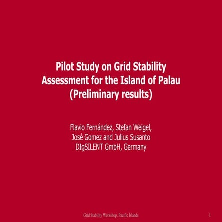 DigSILENT PF - 01 pilot project palau