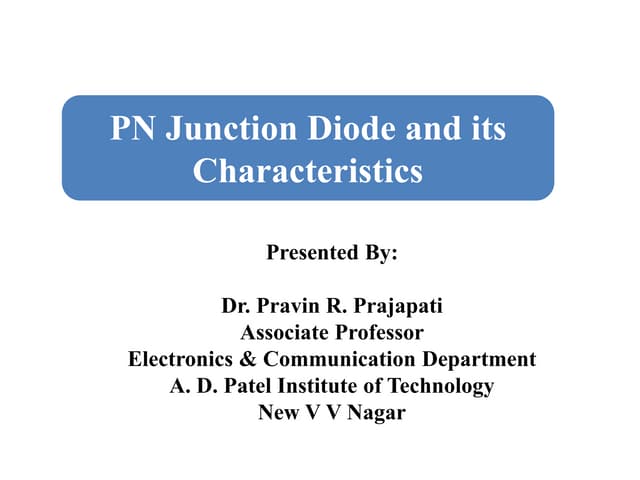 01 pn junction diode characteristics prp