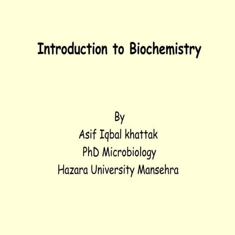 ppt on introduction to biochemistry and cell