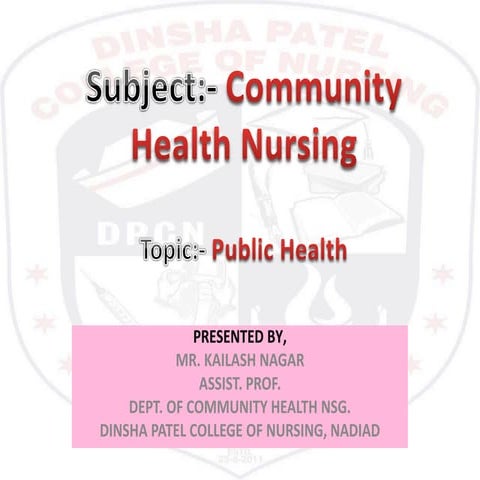 Concepts of Community Health and Community Health Nursing – Unit 1 | B ...