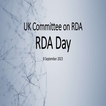 UK Committee on RDA, RDA Day: New Tools for the Future of Cataloguing - Jenny Wright