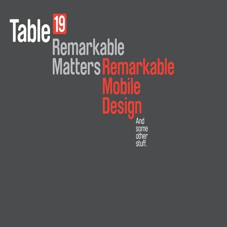 Remarkable Matters: Remarkable Mobile Design