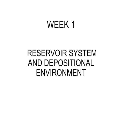 reservoir system and depositional env