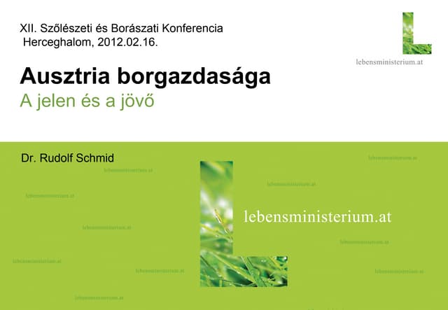 Rudolf Schmid előadása a Szőlészeti...