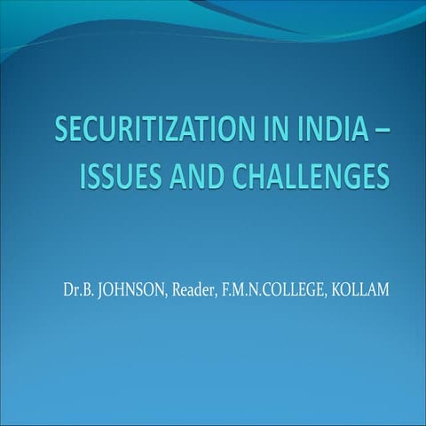 01 securitization in india – issues and challenges