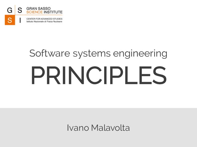 [2015/2016] Software systems engineering PRINCIPLES