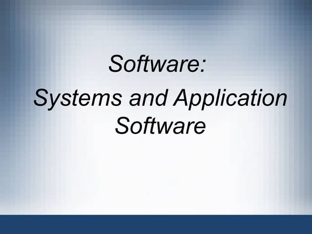 software system and application software