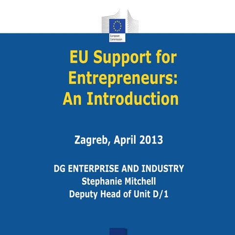 EU Funding for entrepreneurship (with particular emphasis on young entreprene...