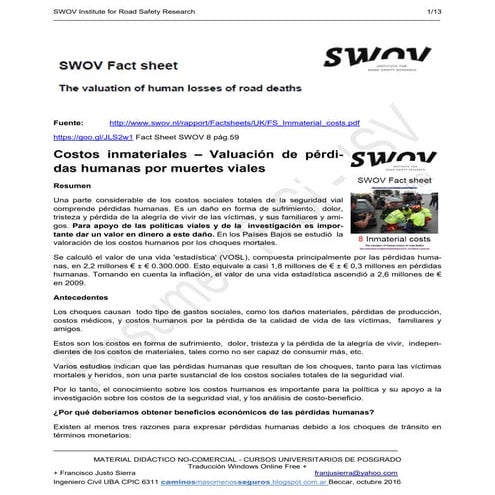 01 swov fact sheet costos inmateriales y de choques viales