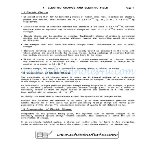 01(T) Electric Charge And Electric Field | PDF