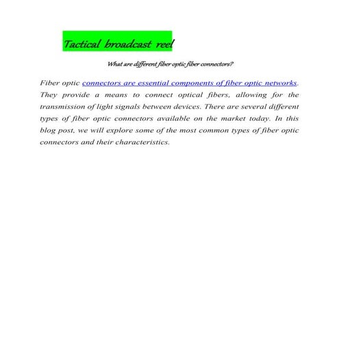  Tactical  broadcast  reel