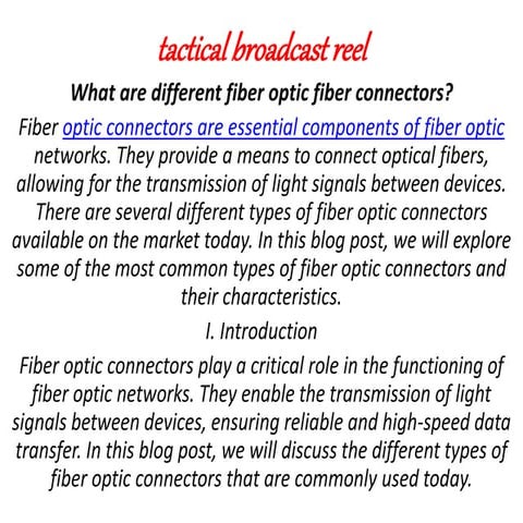  tactical broadcast reel 