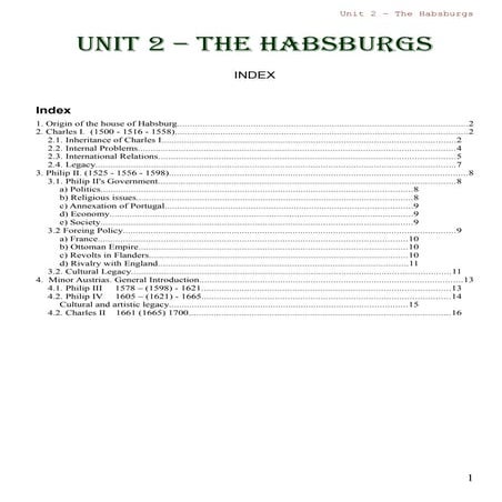 The Habsburgs - Unit 7