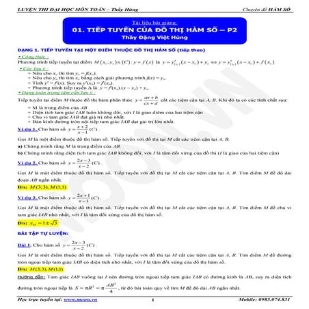 01 tiep tuyen cua do thi ham so p2_tlbg | PDF