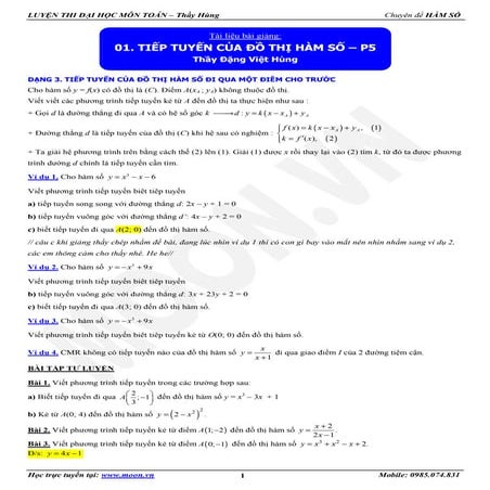 01 tiep tuyen cua do thi ham so p5_tlbg | PDF