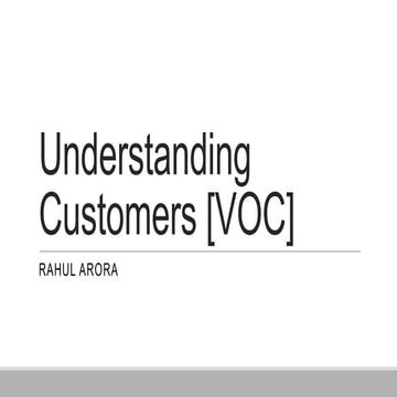 Understanding Voice of Customer