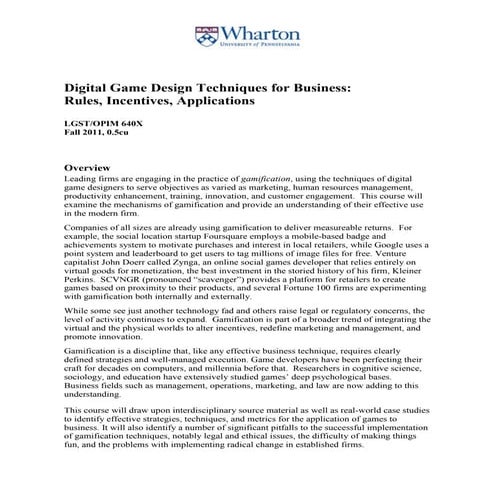 UPenn Wharton Gamification 