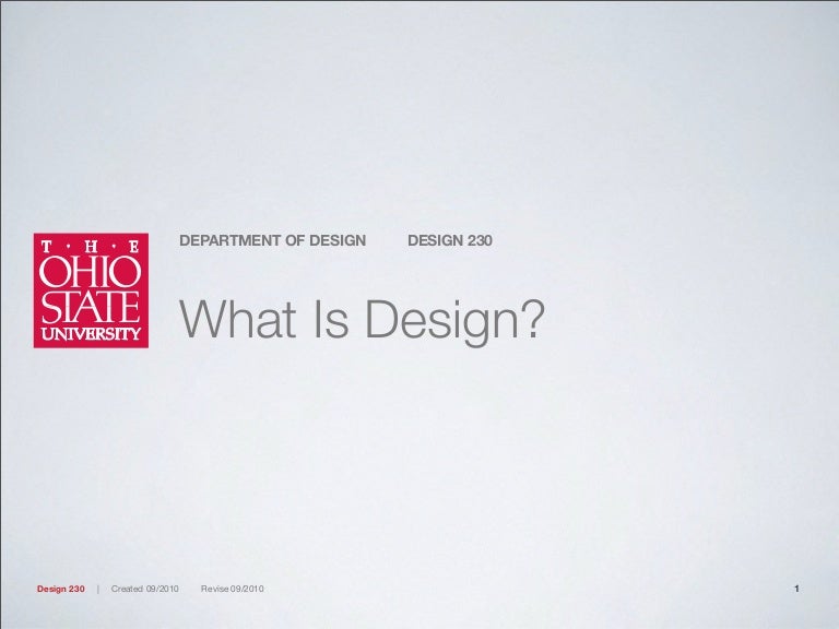What Is Design?