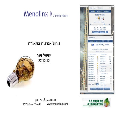 יחיאל וינר, מנכ"ל מנולינקס "ניהול אנרגיה בתאורה - "JUST DO retrof IT" 