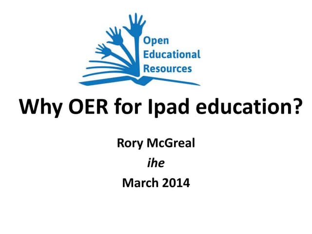 Why OER for iPad education