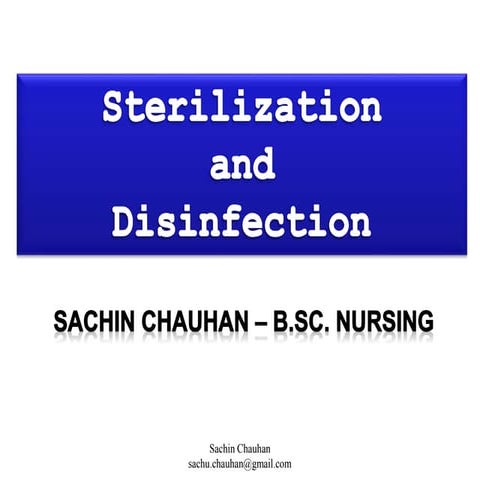 Sterilization and disinfection