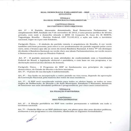 Estatuto registro cartório tratado