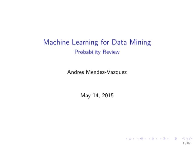 02 Machine Learning - Introduction probability