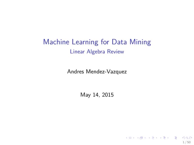 03 Machine Learning Linear Algebra