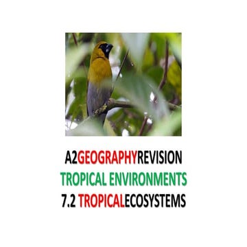 CAMBRIDGE GEOGRAPHY A2 REVISION - TROPICAL ENVIRONMENTS: TROPICAL ECOSYSTEMS