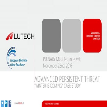 Advanced Persistent Threat in ICS/SCADA/IOT world: a case study