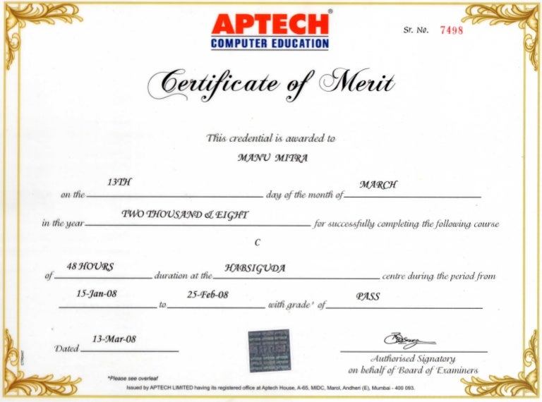 aptech-c-certificate